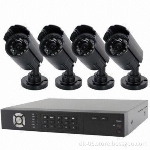 4-channel H.264 DVR Kit, Supports D1, HD1 and CIF for Recording Quality